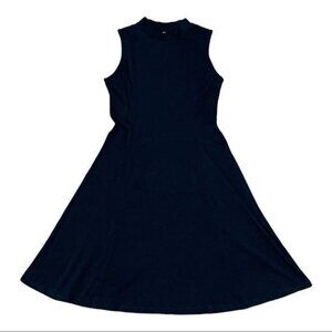 Uniqlo Black Fit & Flare Sleeveless Mock Neck Dress | Size S, Excellent Conditio